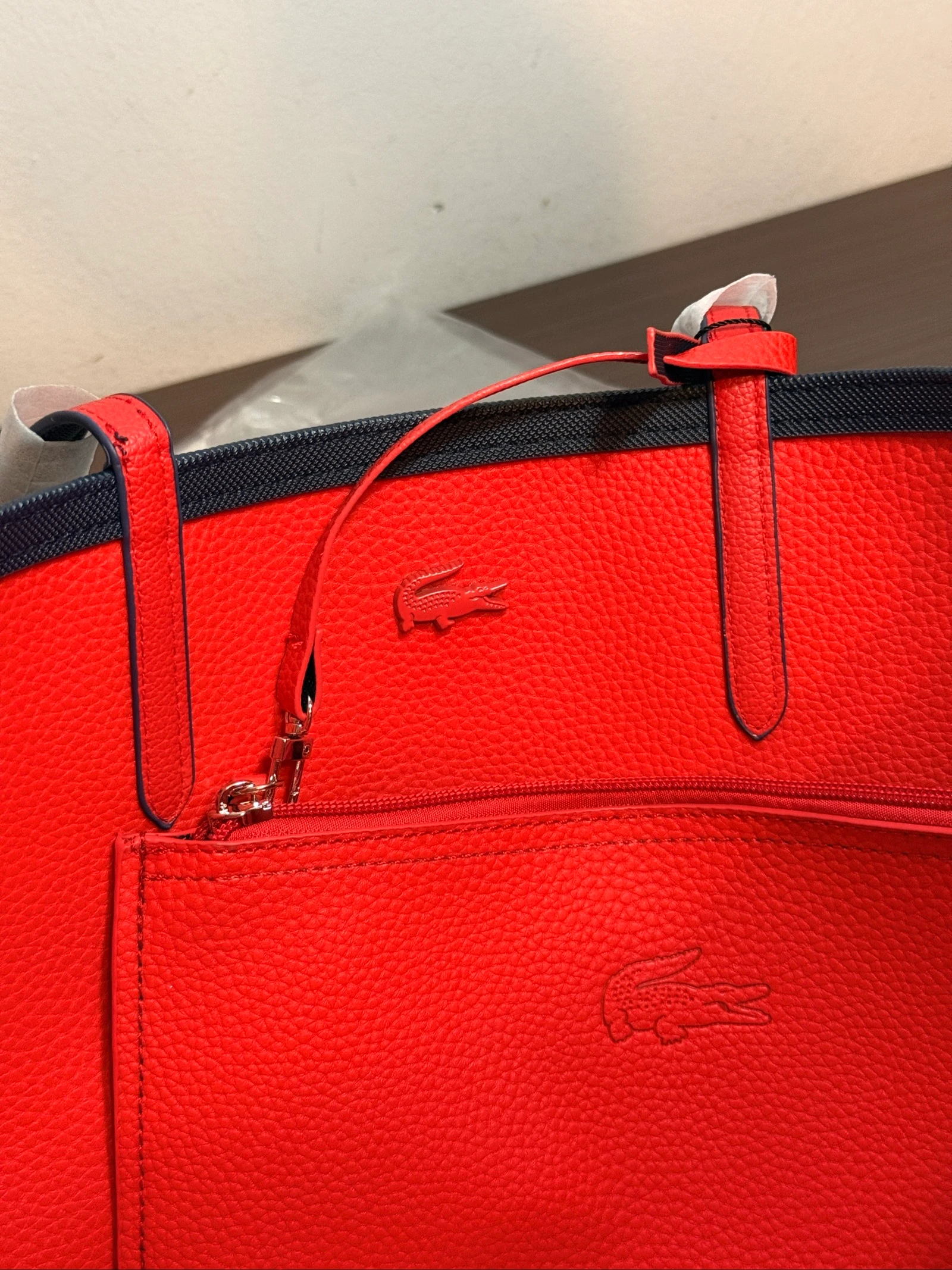 Bolsa tote Lacoste reversível - Azul e Vermelho – photo 8